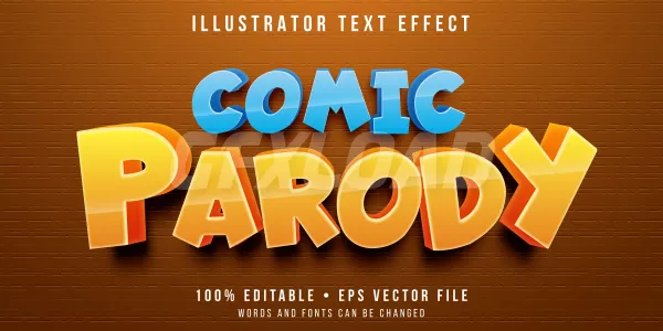 Editable Text Effect Cartoon Parody Style