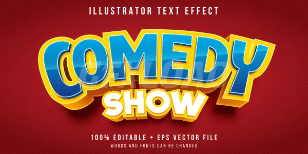 Editable Text Effect Comedy Show Title Style