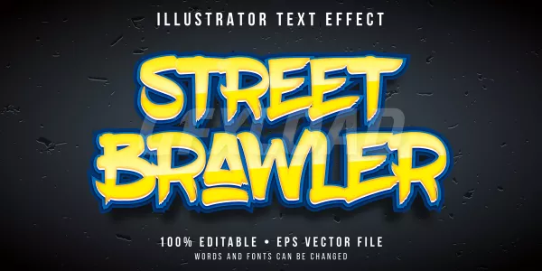 Editable Text Effect Fighting Game Style