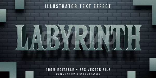 Editable Text Effect Labyrinth Maze Game Style