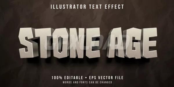 Editable Text Effect Stone Age Rock Style