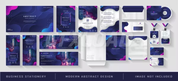 Free Download Entreprise Moderne Identite Entreprise Papeterie Degrade Bleu Marine Resume - GFXLoad