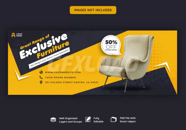 Facebook Cover Banner Template Furniture Sale