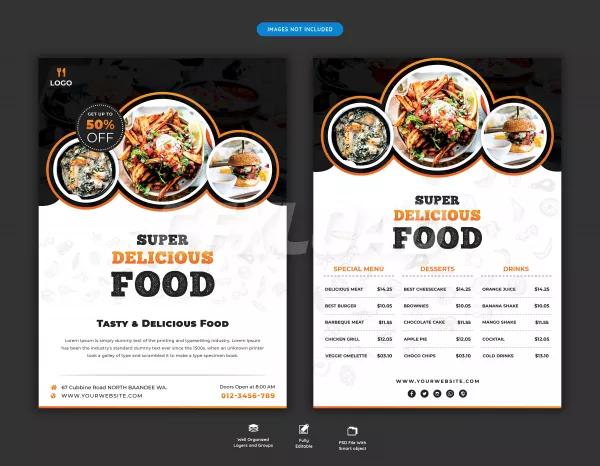 Free Download Food Menu Restaurant Flyer Templates - GFXLoad