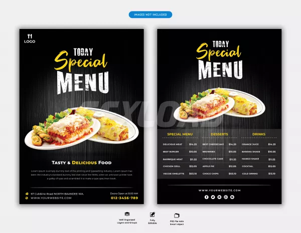 Free Download Food Menu Restaurant Flyer Template - GFXLoad