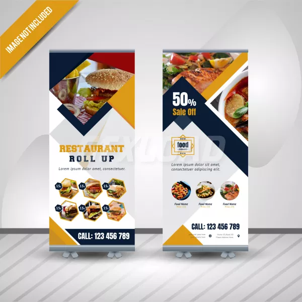 Free Download Food Roll Up Banner Design Restaurant - GFXLoad