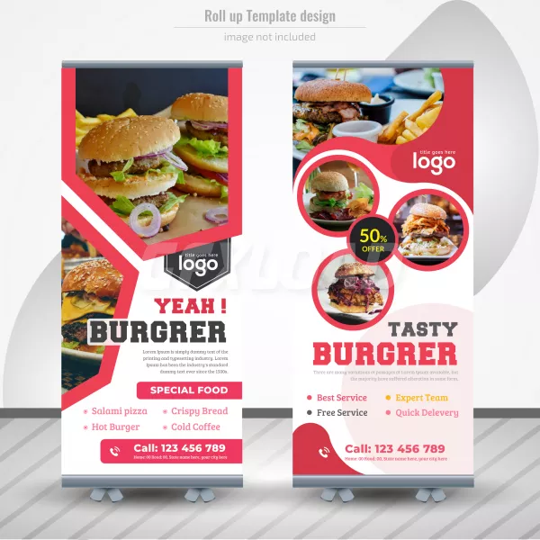 Free Download Food Roll Up Banner Design Restaurant - GFXLoad