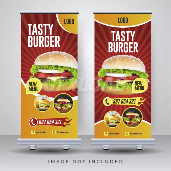 Free Download Food Roll Up Banner Design Template - GFXLoad
