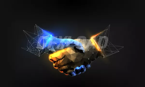 Handshake Polygonal Wireframe Style