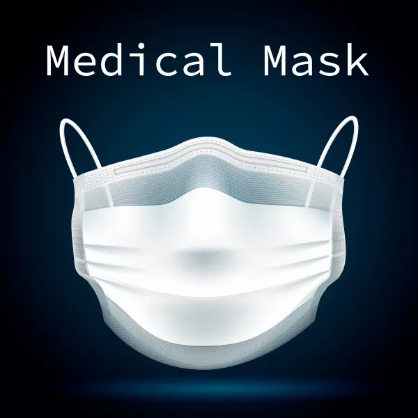 Medical Mask Front Protect People From Viruses Polluted Air
