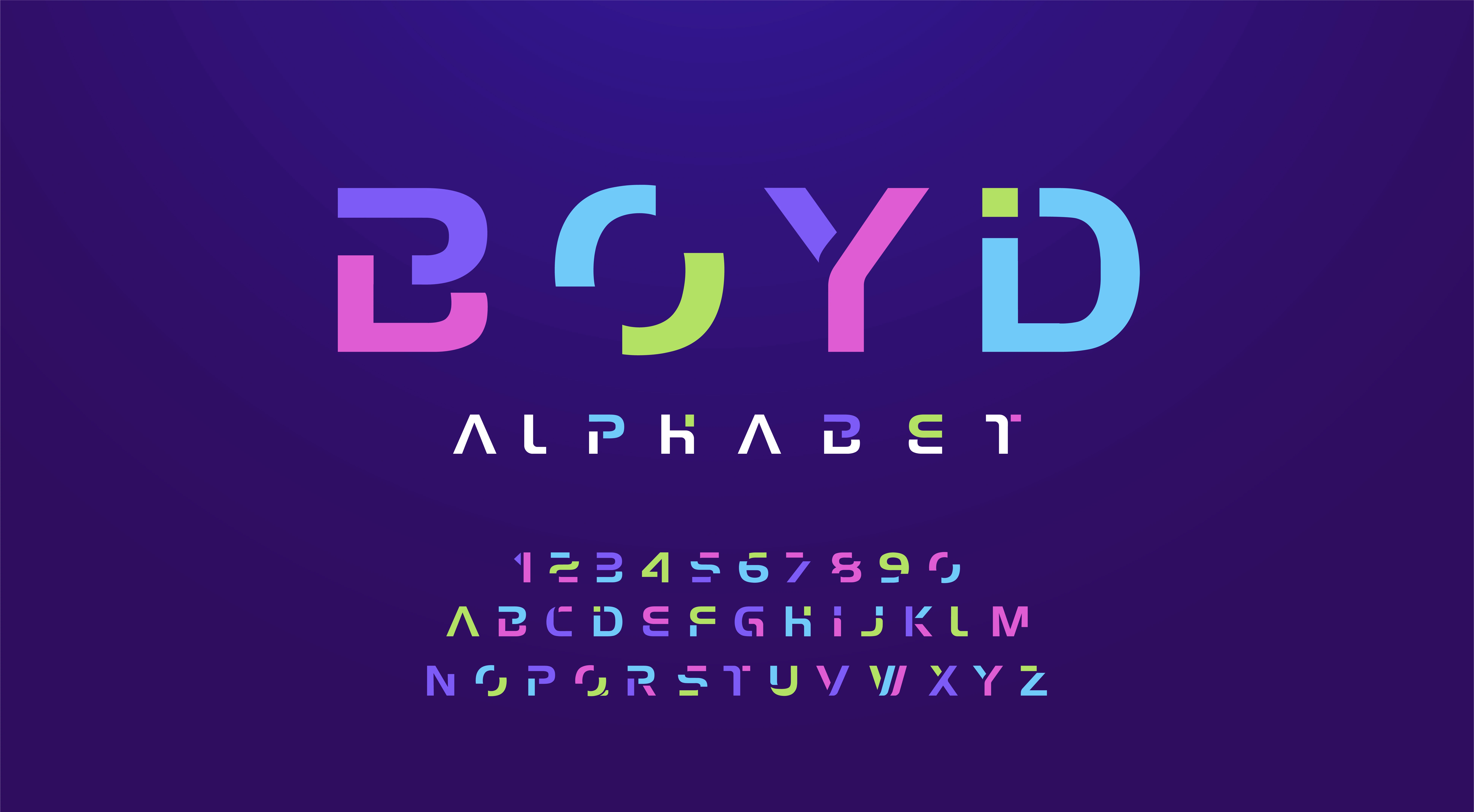 Colorful Letters Numbers Font