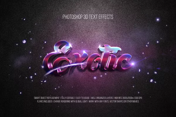 Photoshop 3D Text Effects Exotic