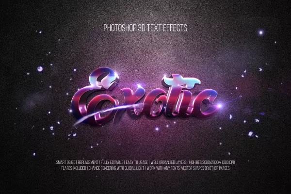 Free Download Photoshop 3D Text Effects Exotic - GFXLoad