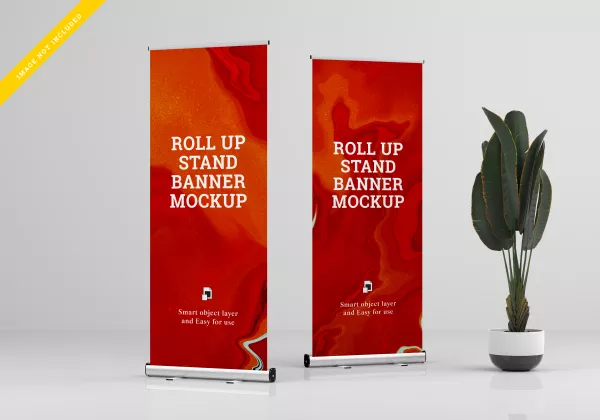 Rollup Xbanner Stand Mockup Template Psd