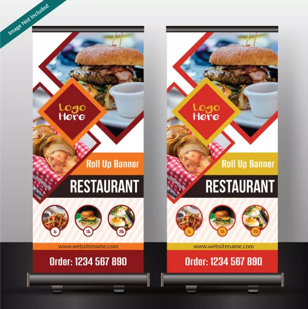 Free Download Restaurant Roll Up Banner - GFXLoad