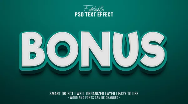 3D Bonus Editable Text Effect Template