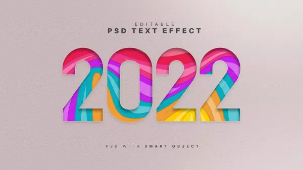 2022 Paper Style Text Effect