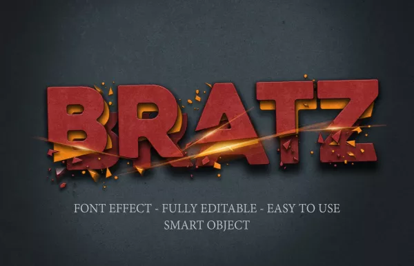 3D Iron Crushed Cut Text Effect Template