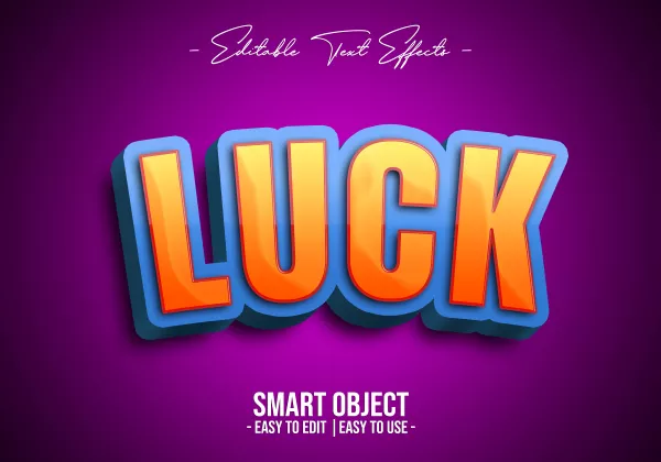 3D Luck Text Style Effect