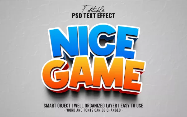 3D Nice Game Editable Text Effect Template