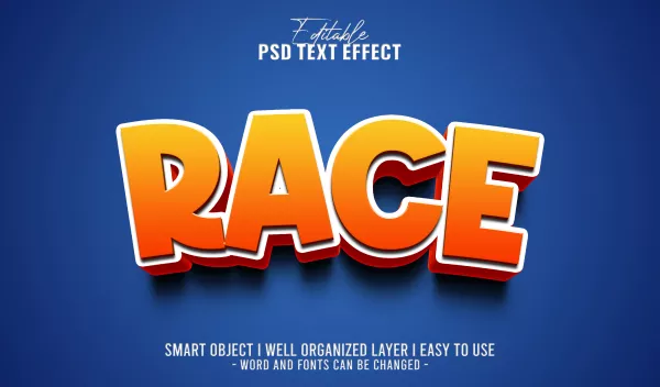3D Race Editable Text Effect Template