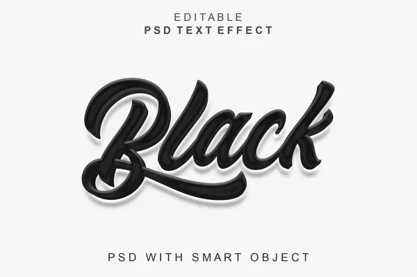 Black 3D Text Effect