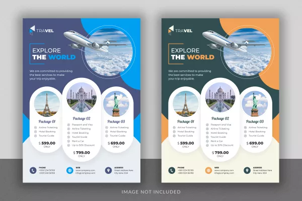 Business Flyer Design Brochure Cover Page Template Travel Agency