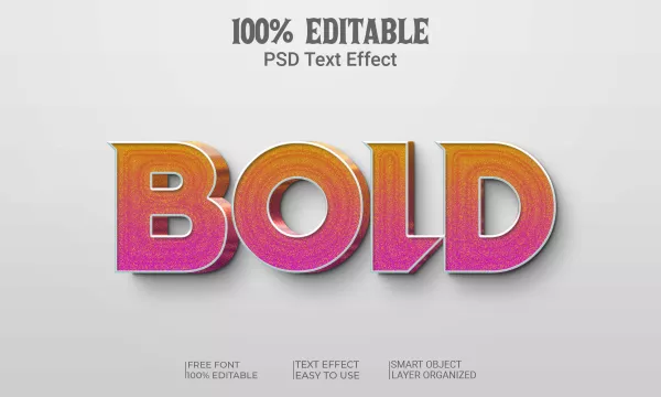 Bold 3D Editable Text Effect
