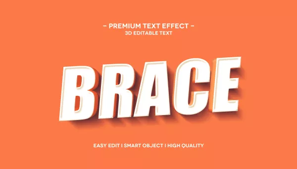 Brace 3D Text Style Effect