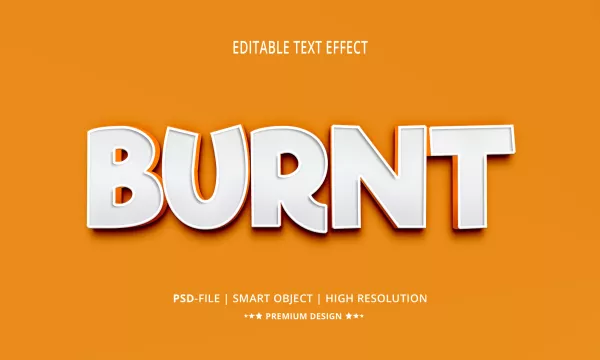 Creative Burnt 3D Editable Text Effects Style