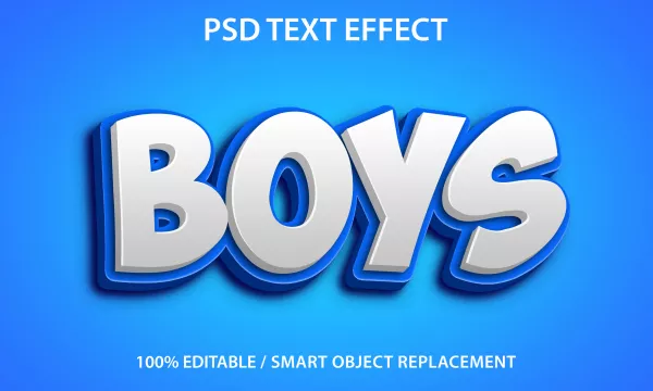 Free Download Editable Text Effect Boys - GFXLoad
