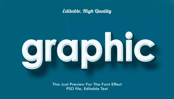 Graphic Modern Styled 3D Trendy Font Effect