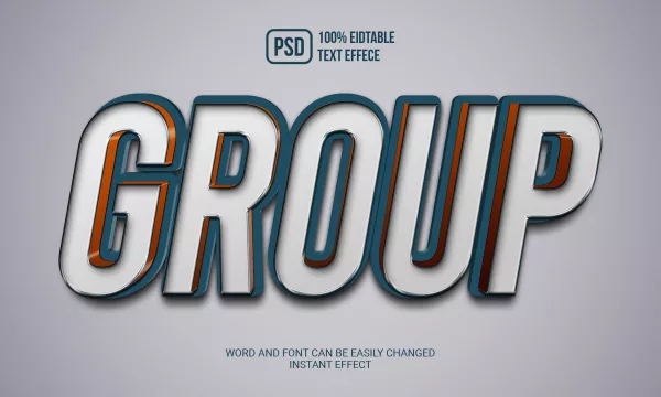 Group 3D Style Text Effect