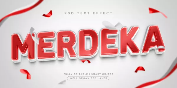 Merdeka 3D Style Text Effects