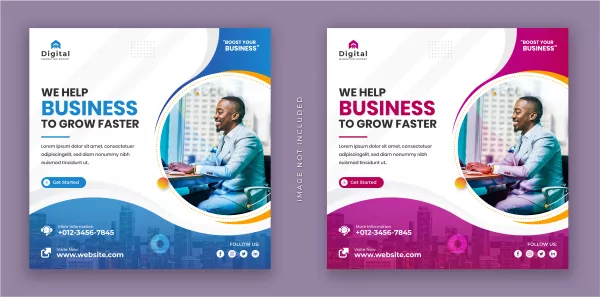 We Help Your Business Marketing Agency Corporate Flyers Square Instagram Social Media Post Banner